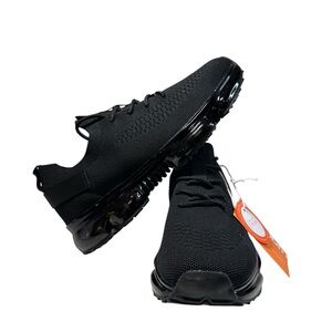 Lucky Step Women’s Air Cushion Black Sneakers - Size 10, Vegan, Biotech Soles